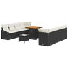 vidaXL Tuinbankenset 11 st Zwart poly rattan
