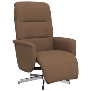 vidaXL Fauteuil verstelbaar met voetensteun stof bruin