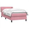 vidaXL Boxspring met matras fluweel roze 90x220 cm