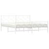 vidaXL Bedframe met hoofd- en voeteneinde metaal wit 183x213 cm