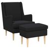 vidaXL Fauteuil met Voetenbank 2 st Zwart Boucl&eacute;