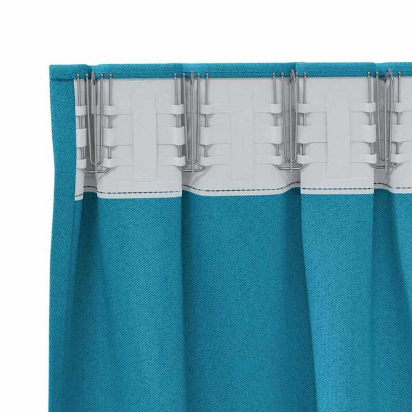 vidaXL Zwart-out Gordijnen met Ringen 2 pcs Turquoise 245 x 140 cm