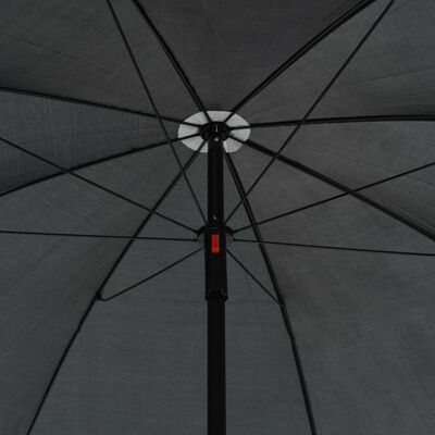 vidaXL Tuinbank 2-zits met kussens en parasol poly rattan grijs