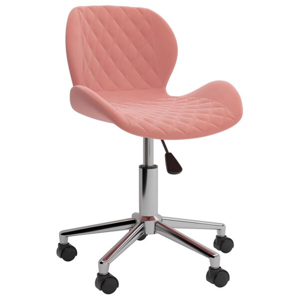 vidaXL Eetkamerstoelen draaibaar 2 st fluweel roze