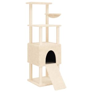 vidaXL Kattenmeubel met sisal krabpalen 153 cm cr&egrave;mekleurig