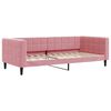 vidaXL Slaapbank met matras 90x200 cm fluweel roze