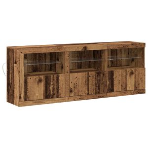 vidaXL LED Sideboard Oud Hout 181 x 37 x 67 cm Bewerkt hout