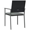 vidaXL Tuinstoelen 6 st met kussens 54x62,5x89 cm poly rattan zwart