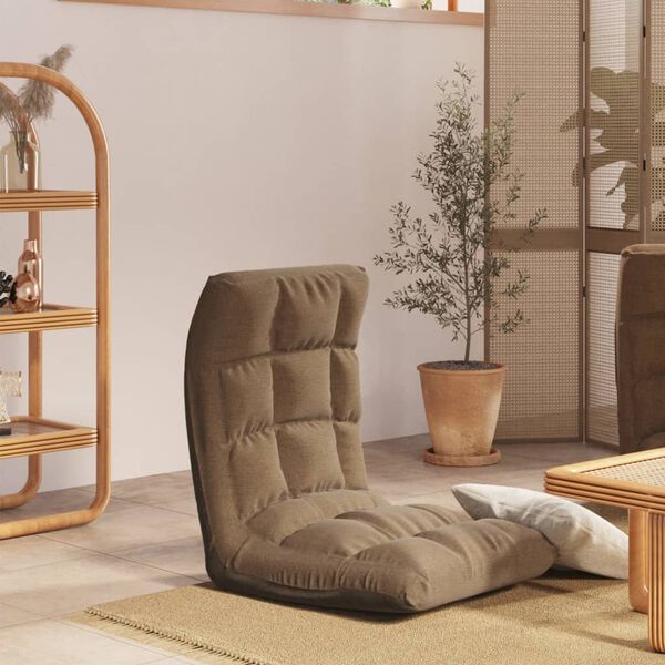 vidaXL Vloerstoel inklapbaar stof taupe