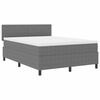 vidaXL LED Box Spring Bed Lichtgrijs en wit. 160 x 200 cm Katoen Stof