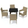 vidaXL 5-delige Tuinset met kussens poly rattan beige