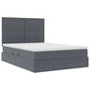 vidaXL Opbergbed met LED met matras Donkergrijs 140 x 200 cm Fluweel