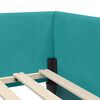 vidaXL Hoekbedframe Turquoise 80 cm x 200 cm VelvetenPlywood