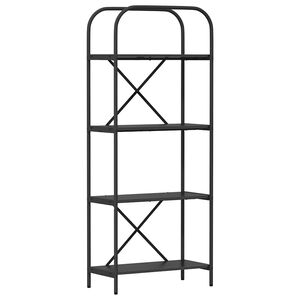 vidaXL Boekenkast 4-laags 60 x 30 x 146 cm Bewerkt hout Zwart Eiken