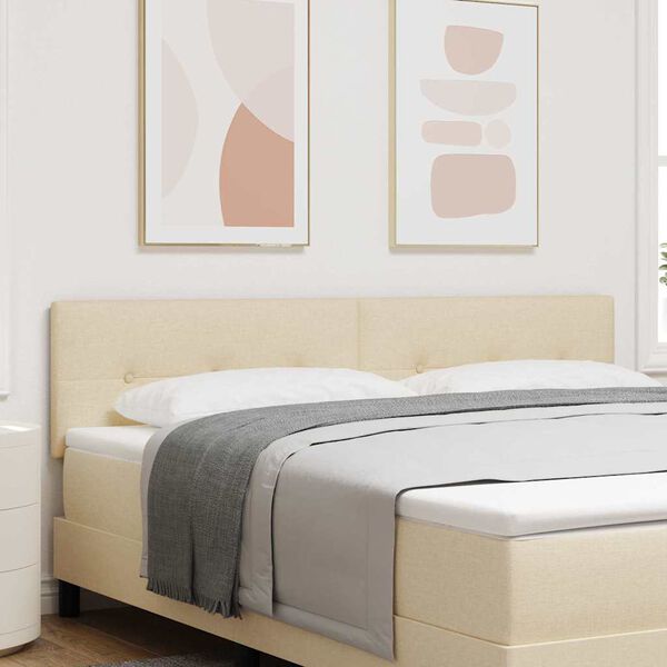 vidaXL Hoofdbord met hoofdeinde Cr&egrave;me 180 cm Nep Leer