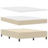 vidaXL Boxspringbed Lichtgrijs en wit. 140 x 200 cm Katoen Stof