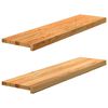 vidaXL Vensterbanken 2 st 100x30x2 cm massief eikenhout lichtbruin
