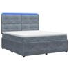 vidaXL LED Boxspring Bed met Matras Donkergrijs 160 x 200 cm Fluweel