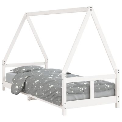 vidaXL Kinderbedframe 80x200 cm massief grenenhout wit