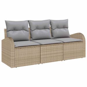 vidaXL Tuin Sofa Set Beige poly rattan