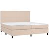 vidaXL Boxspring met matras en LED kunstleer cappuccinokleur 200x200cm