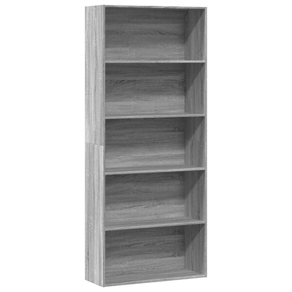 vidaXL Boekenkast 80x30x189 cm bewerkt hout grijs sonoma eikenkleurig