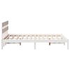 vidaXL Bedframe met hoofdeinde Wit 135 x 190 cm Massief grenenhout