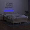 vidaXL Boxspring met matras en LED stof crèmekleurig 120x200 cm