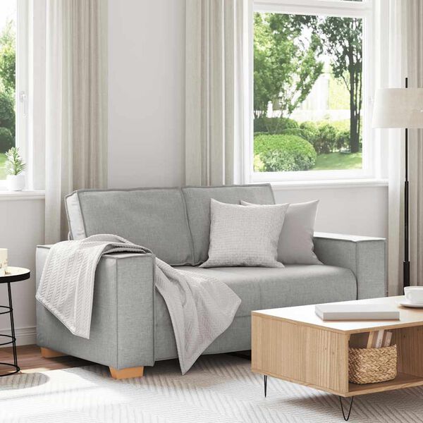 vidaXL 2-zitsbank Wolk Grijs 120 cm Stof