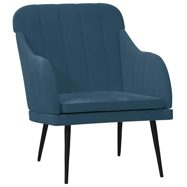 vidaXL Fauteuil 63x76x80 cm fluweel blauw