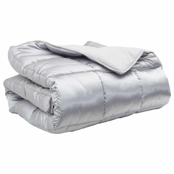 vidaXL Winter Dekbed Zilver 200 x 155 cm Satijn en Microfiber