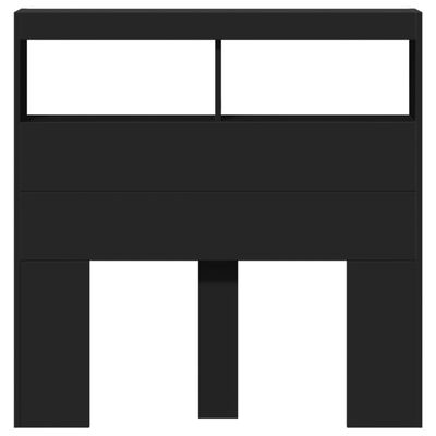 vidaXL Hoofdbordkast met LED-verlichting 100x17x102 cm zwart