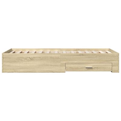 vidaXL Bedframe met lades bewerkt hout sonoma eikenkleurig 90x200 cm