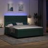 vidaXL LED Boxspring Bed met Matras Donkergroen 180 x 200 cm Fluweel