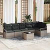 vidaXL Tuin Sofa Set met kussen met opslag 7 pcs Lichtgrijs