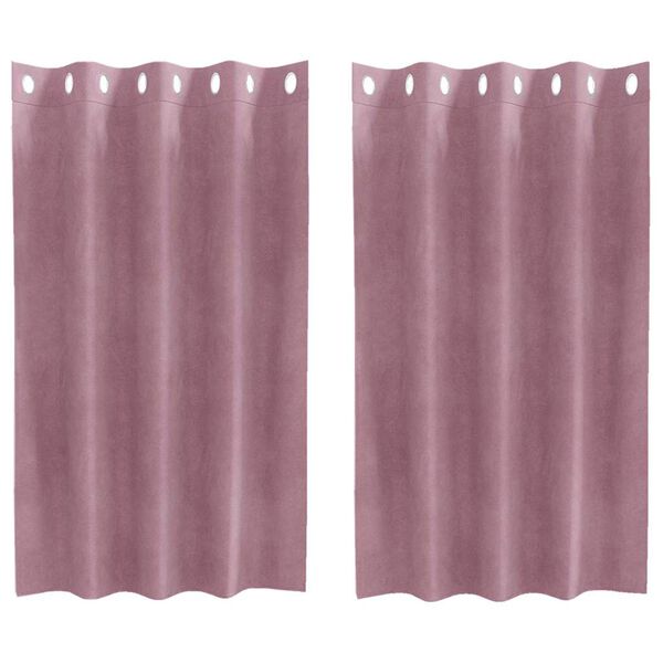 vidaXL Verduisterende gordijnen 2 pcs Donkerroze 140 x 140 cm Fluweel