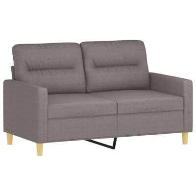 vidaXL 2-delige Loungeset met kussens stof taupe