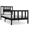 vidaXL Bedframe massief hout zwart 90x190 cm