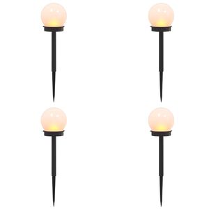 vidaXL Buitenzonne-lampen met grondpin 4 pcs Warmwit 38,5 cm ABS