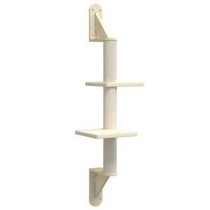 vidaXL Kattenmeubel wandgemonteerd met krabpaal 108 cm cr&egrave;mekleurig