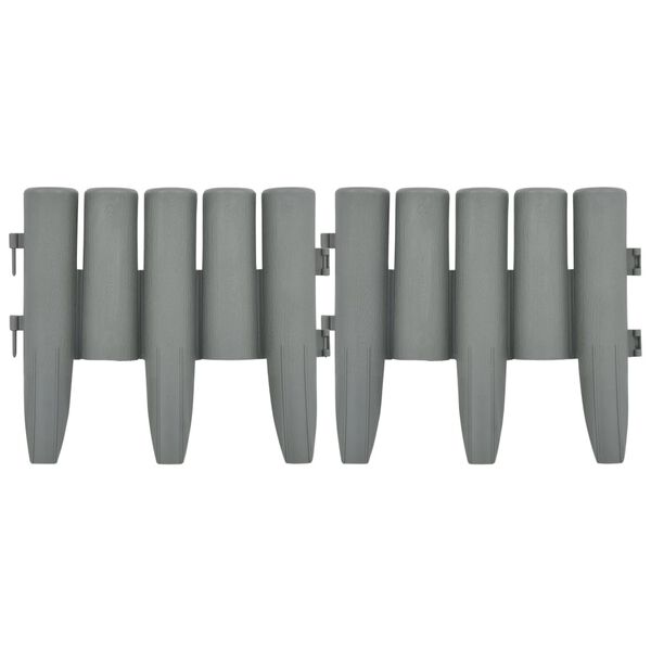 vidaXL Gazonranden 36 st 10 m PP grijs