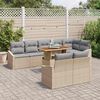 vidaXL Tuin Sofa Set met kussen met kussen 9 pcs Beige en Grijs