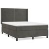 vidaXL Boxspring met matras fluweel donkergrijs 140x200 cm