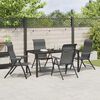vidaXL Tuin eettafelset 5 pcs Grijs Gepoedercoat staal