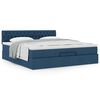 vidaXL Ottoman bed met matras 200x200 cm stof blauw