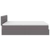 vidaXL Ottoman bed met matras 140x190cm kunstleer grijs