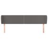 vidaXL Hoofdbord met randen 183x23x78/88 cm kunstleer grijs