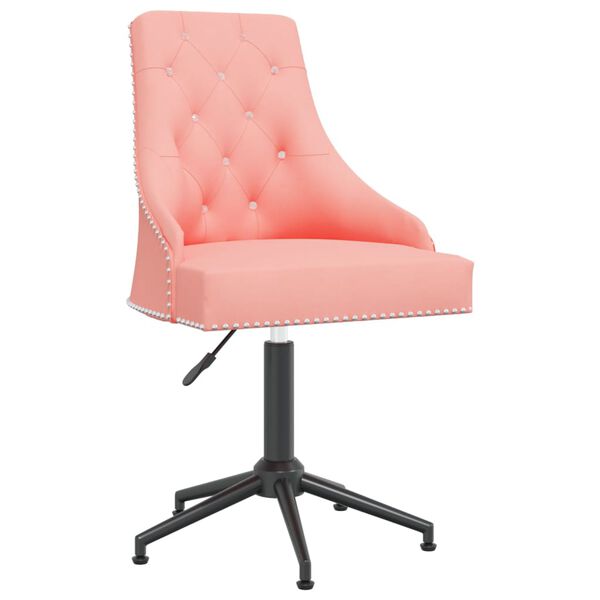 vidaXL Eetkamerstoelen draaibaar 2 st fluweel roze