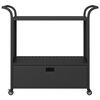 vidaXL Serveerwagen met lade 100x45x97 cm poly rattan zwart