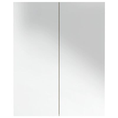 vidaXL Badkamerkast met spiegel 60x15x75 cm MDF wit en eikenkleurig